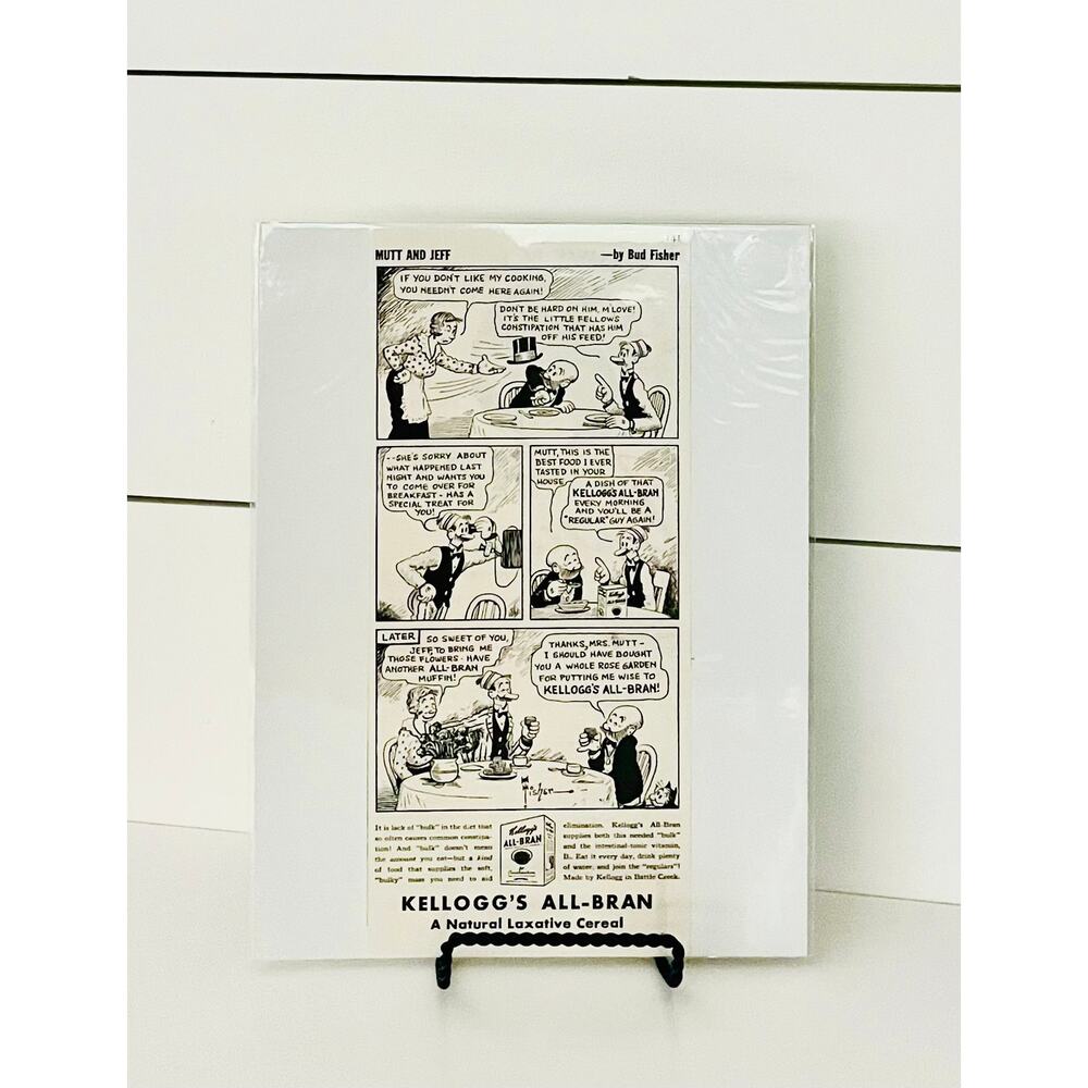 Vintage Kellogg’s ALL-BRAN advertisement - Mutt and Jeff Media Print Collectible